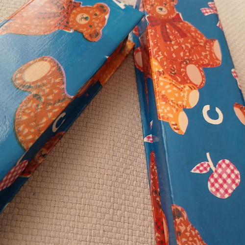 Vintage Teddy Bear Pencil Case with 10 Matching Pencils