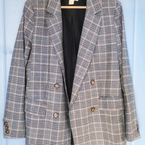 H&M Gray Checked Suit Like New