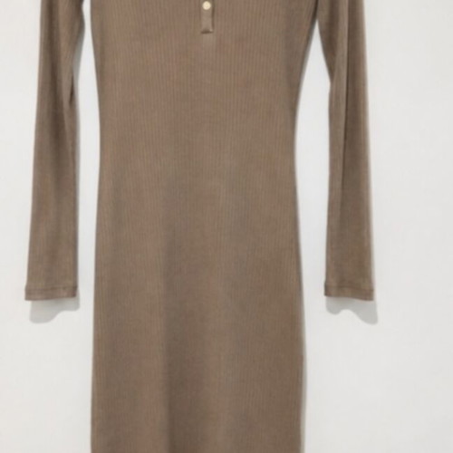 Sinsay midi ribbed dress mocha/brown, size M