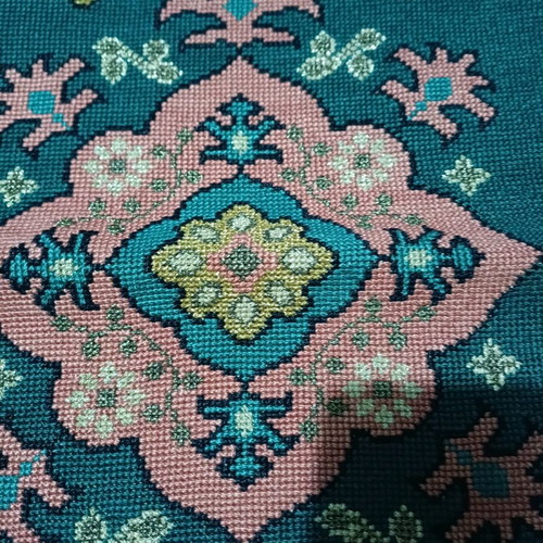 Handmade table runner like new with velvet and gold finishes 1×45