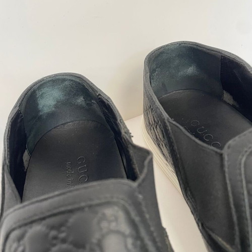 Gucci leather slip-on sneakers used, size 41.5, black