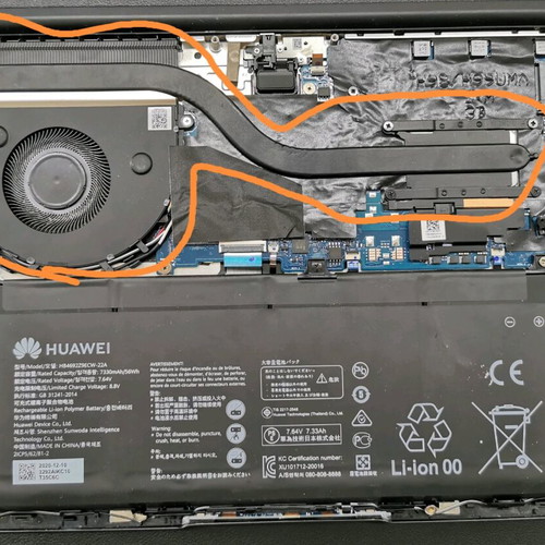 Huawei Matebook D14 laptop cooler used