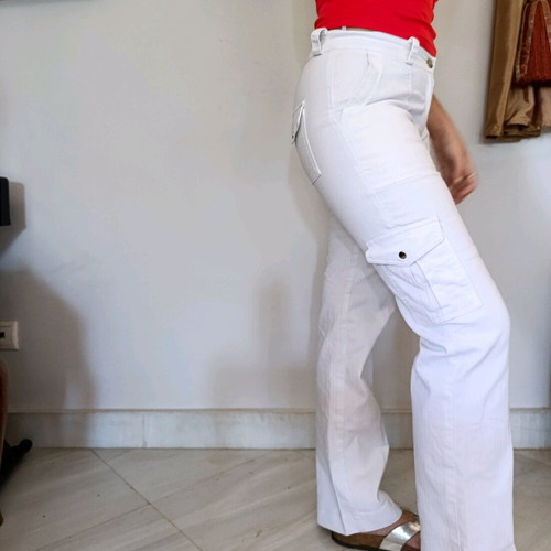Sisan Vintage Y2K White Cargo Pants Size S Like New
