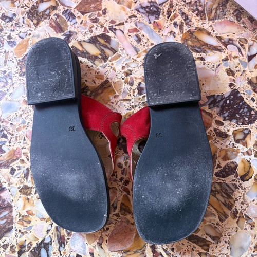 Jenny by Ara leather sandals like new, size 38, red
