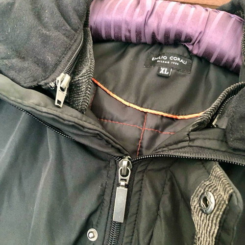 Emilio Corali jacket like new, black, with adjustable sleeves and hood