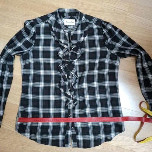 Massimo Dutti plaid shirt like new, gray and brown, size 46