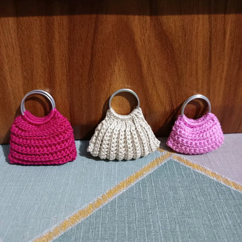 Handmade knitted keychain bags new
