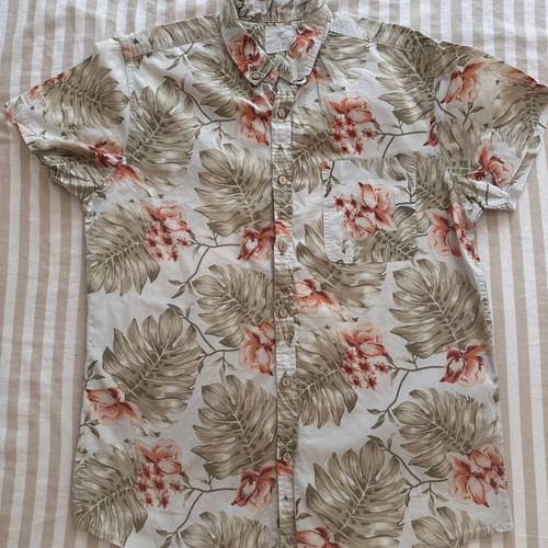 Vintage men's dress shirt like new, size M, white and beige