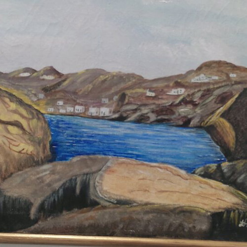 V. Andriotou Signed Embossed Painting Like New