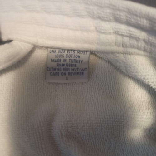 The Bernard Company men's bathrobe, white, 100% cotton