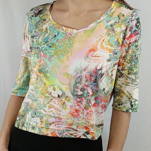 Joseph Ribkoff blouse multicolor with abstract pattern like new