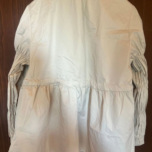 Zara Woman beige lightweight windbreaker jacket with frilled sleeves, size S