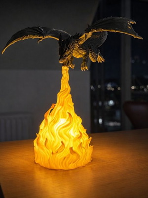 3D Printed Dragon Fire Lamp new decorative light with dragon