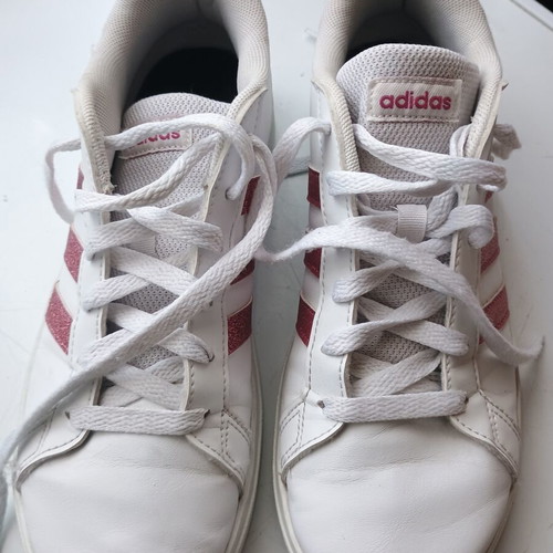 Adidas women's sneakers size 37.3, white and pink
