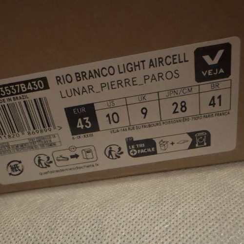 Veja Rio Branco sneakers like new, size 43, white and blue