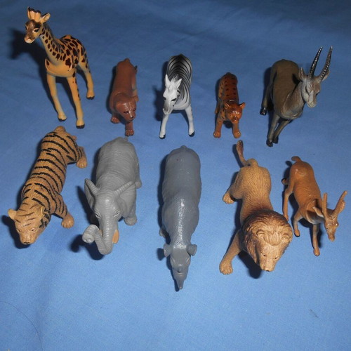 Jungle animals used, pack of 10, 12 cm length