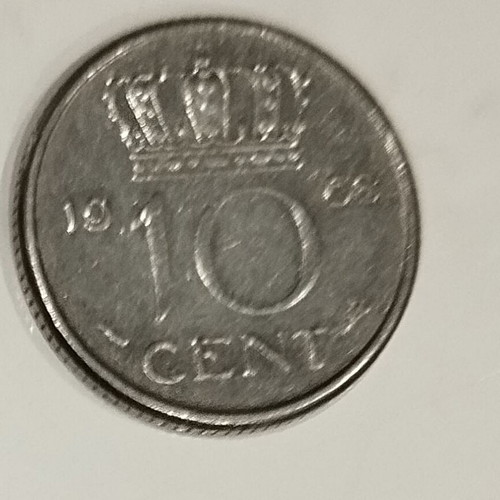 Netherlands coins used, pack of 2 with Queen Juliana