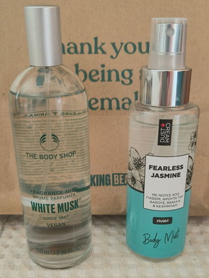 The Body Shop White Musk και Dust and Cream Jasmine Body Mists καινούργια