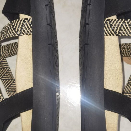 Marco Tozzi summer sandals size 40 new, vegan suede, black and beige