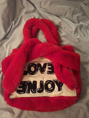 Zara shoulder bag red fur like new