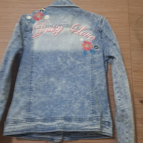 Tom Tailor denim jacket like new with colorful floral embroidery