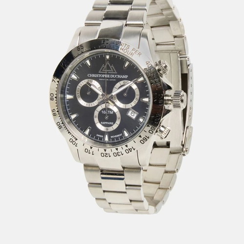 Christopher Duchamp Chronograph Watch new, silver, Swiss movement