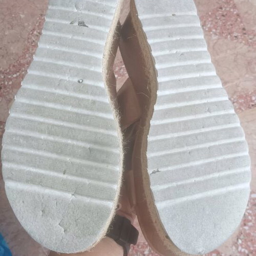 Sandals used, size 39, white and beige