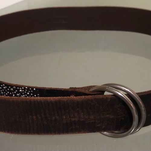 Benetton women's leather belt like new with small rhinestones 1m