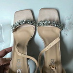 GoGo Shoes satin beige sandals new, size 38
