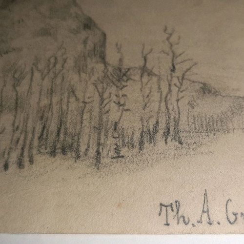 Pencil drawing by Theodoros Grivas, Saint Ulrich Castle, used