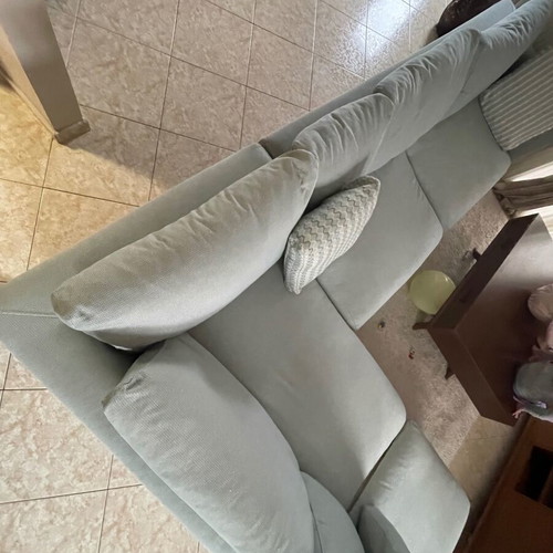 Corner down feather sofa with Karatzoglou fabric like new