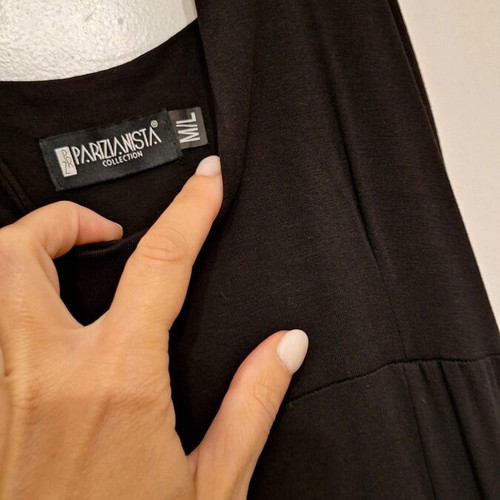 Black maxi dress Parizianista like new with crisscross straps and slit