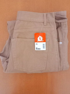 Men's winter cotton pants new, size 46 beige