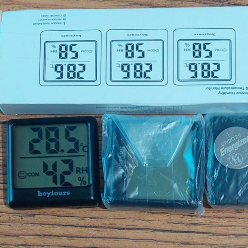 Room thermometer pack of 3 mini digital hygrometers and temperature monitors