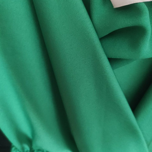 Emerald green long dress like new, silk-like fabric, Italy