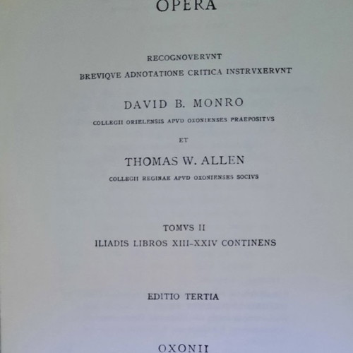 Homeri Opera II used, 2nd part of Iliad in Homeric language