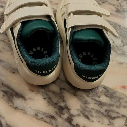 Adidas baby sneakers like new, size 23, white and green