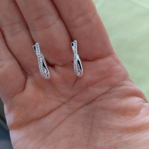 Zirconia silver earrings new