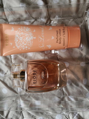 Perfume set with body cream new, with gift bag