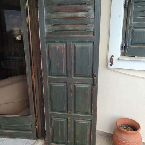Wooden window frames used with glass, shutters and casings complete set