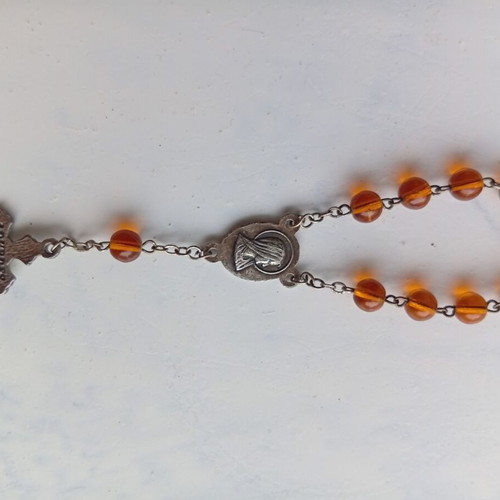 Christian Rosaries with Amethyst Stones used, set of two