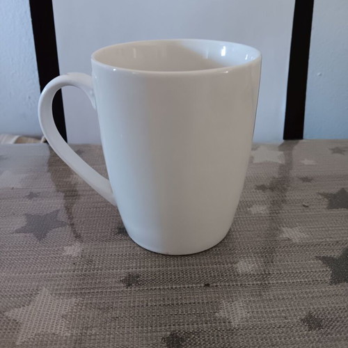 White mug with message like new, "WITH LOVE"
