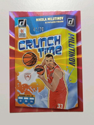 Milutinov Crunch Time red card 41/75 Panini Euroleague new