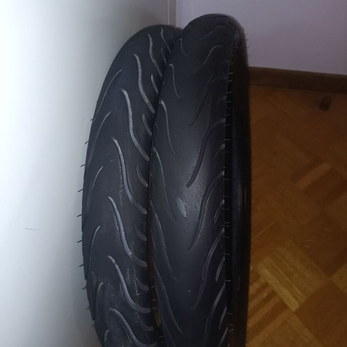 Michelin Pilot Street motorcycle tires used, pair 70/90/17 front 80/90/17 rear
