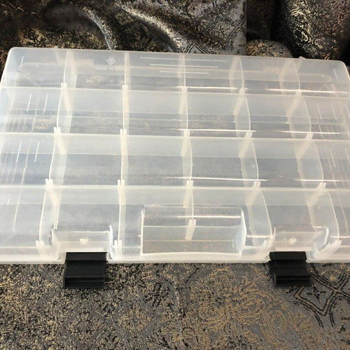 Transparent plastic organizer new with 24 compartments 35x22x5 cm