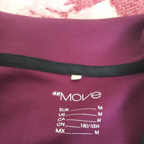 H&M Move sports jacket used, size Medium, purple with shiny texture