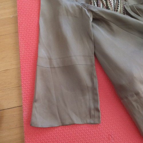 DKNY Jeans blouse used, silk, light olive with 3/4 sleeves