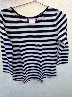Massimo Dutti striped blouse like new, white and blue, size S