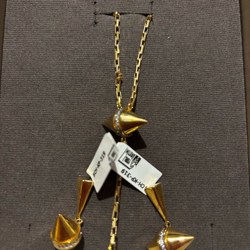 Mer's gold-plated jewelry set new, necklace and 2 earrings