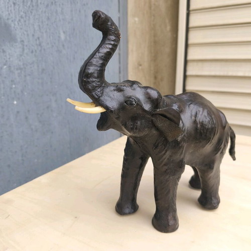 Leather elephant figurine used, from the 60s-70s